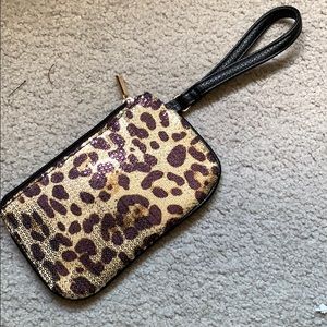 Cheetah print wristlet